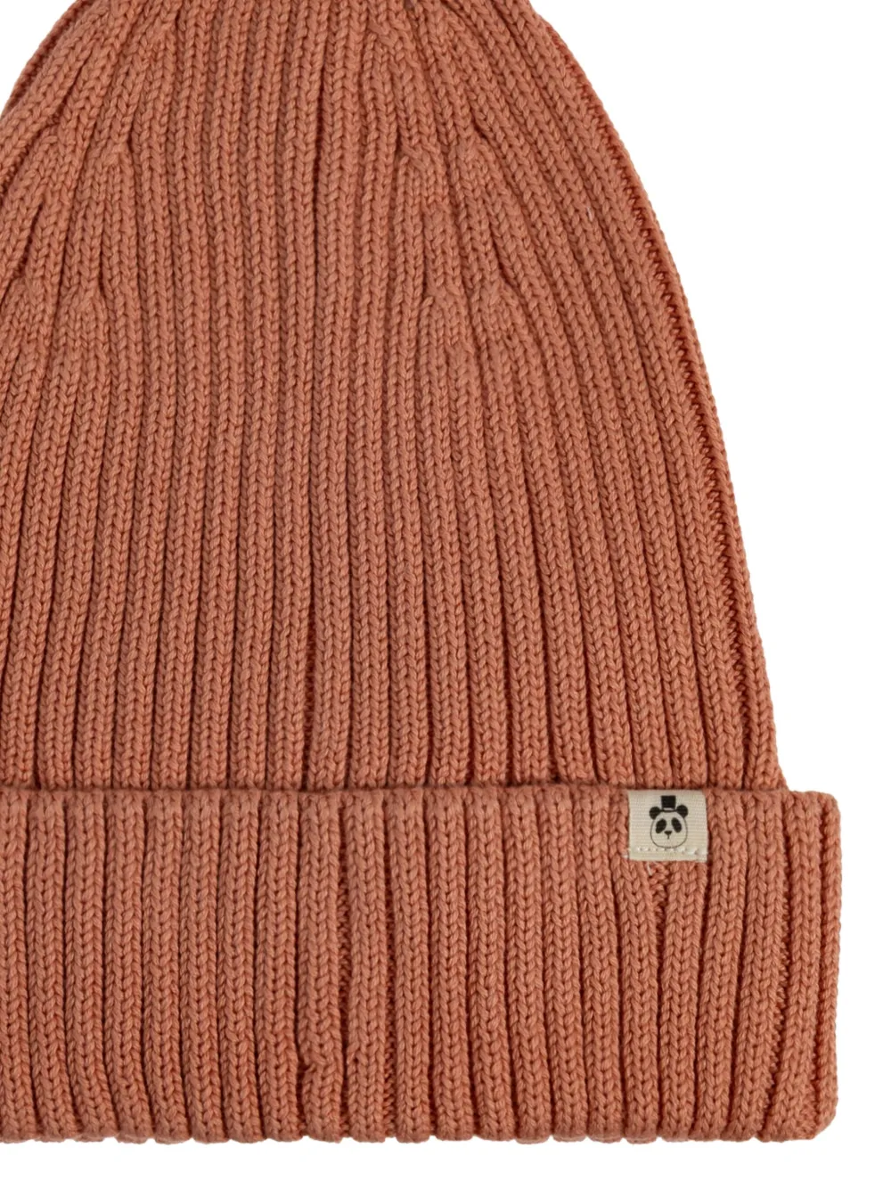 Mini Rodini Ribbed Beanie Hat In Brown