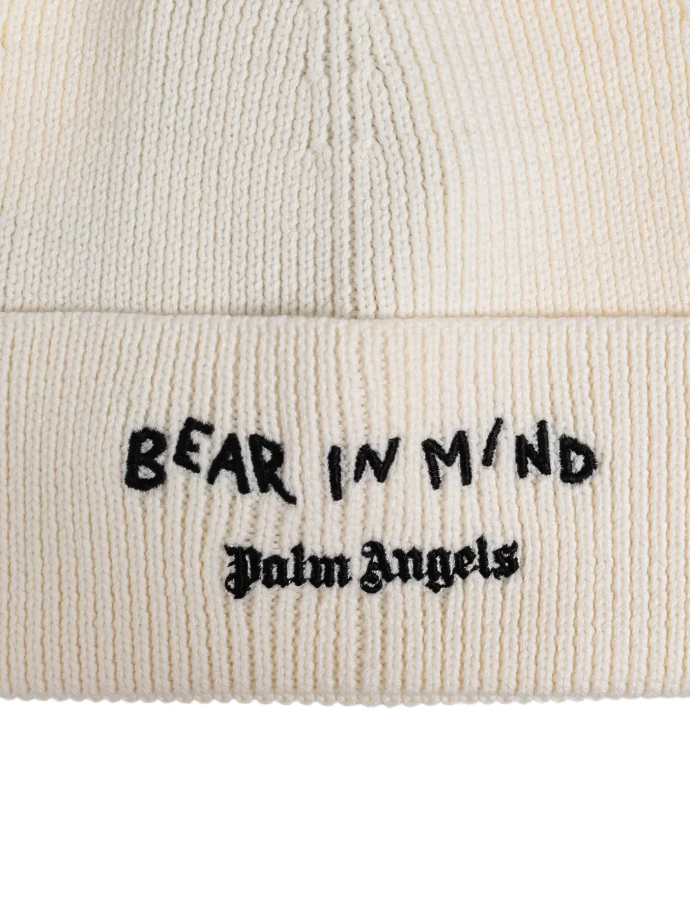 Palm Angels Embroidered Beanie Hat In Neutral