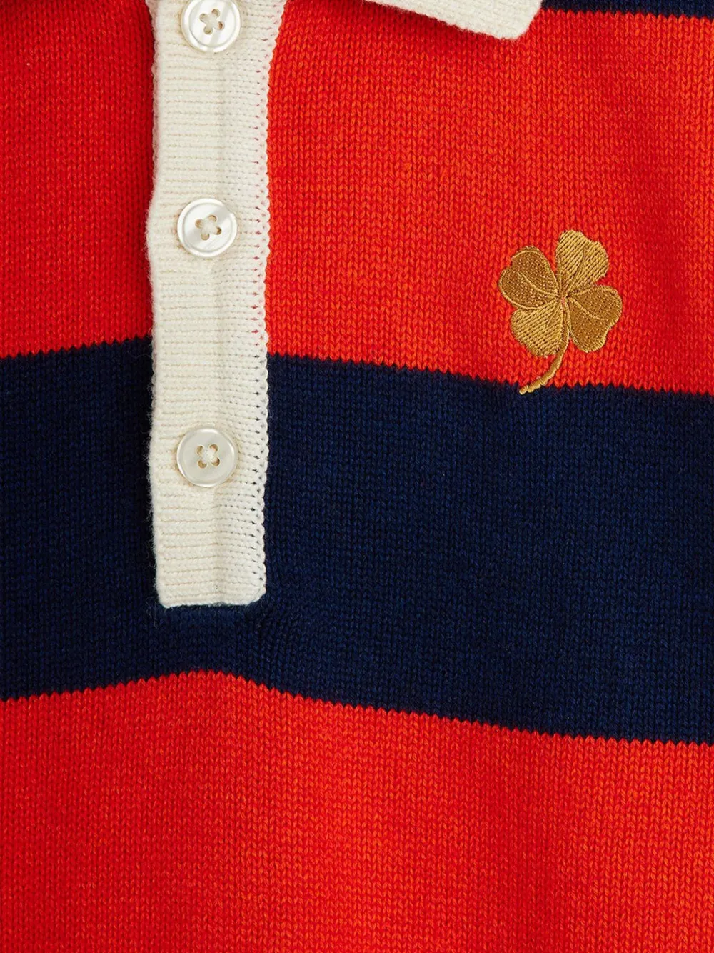 Mini Rodini Gestreepte jurk met klaverapplicatie Zwart