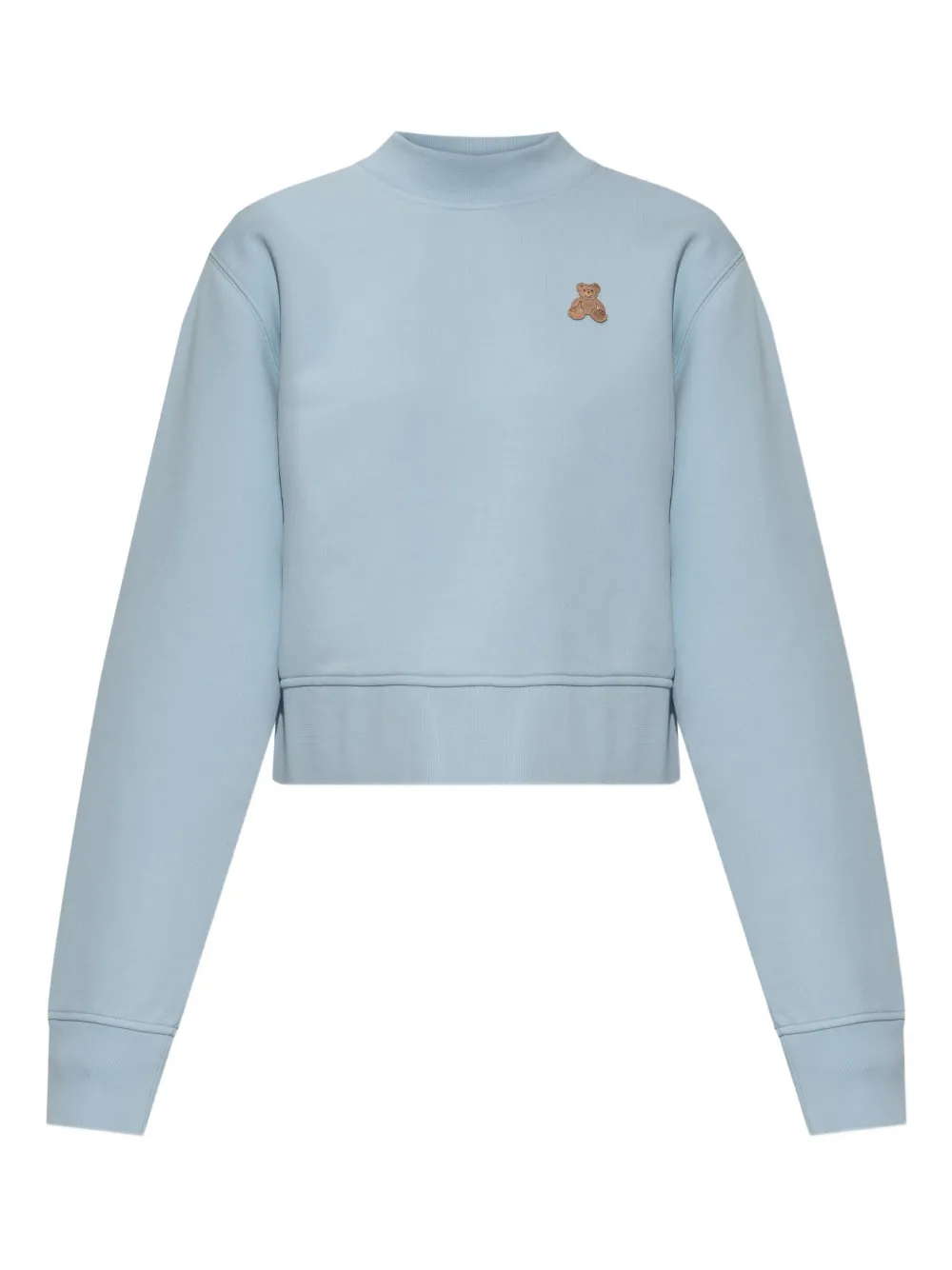 Palm Angels Mock-neck Long-sleeve Sweatshirt In Blue