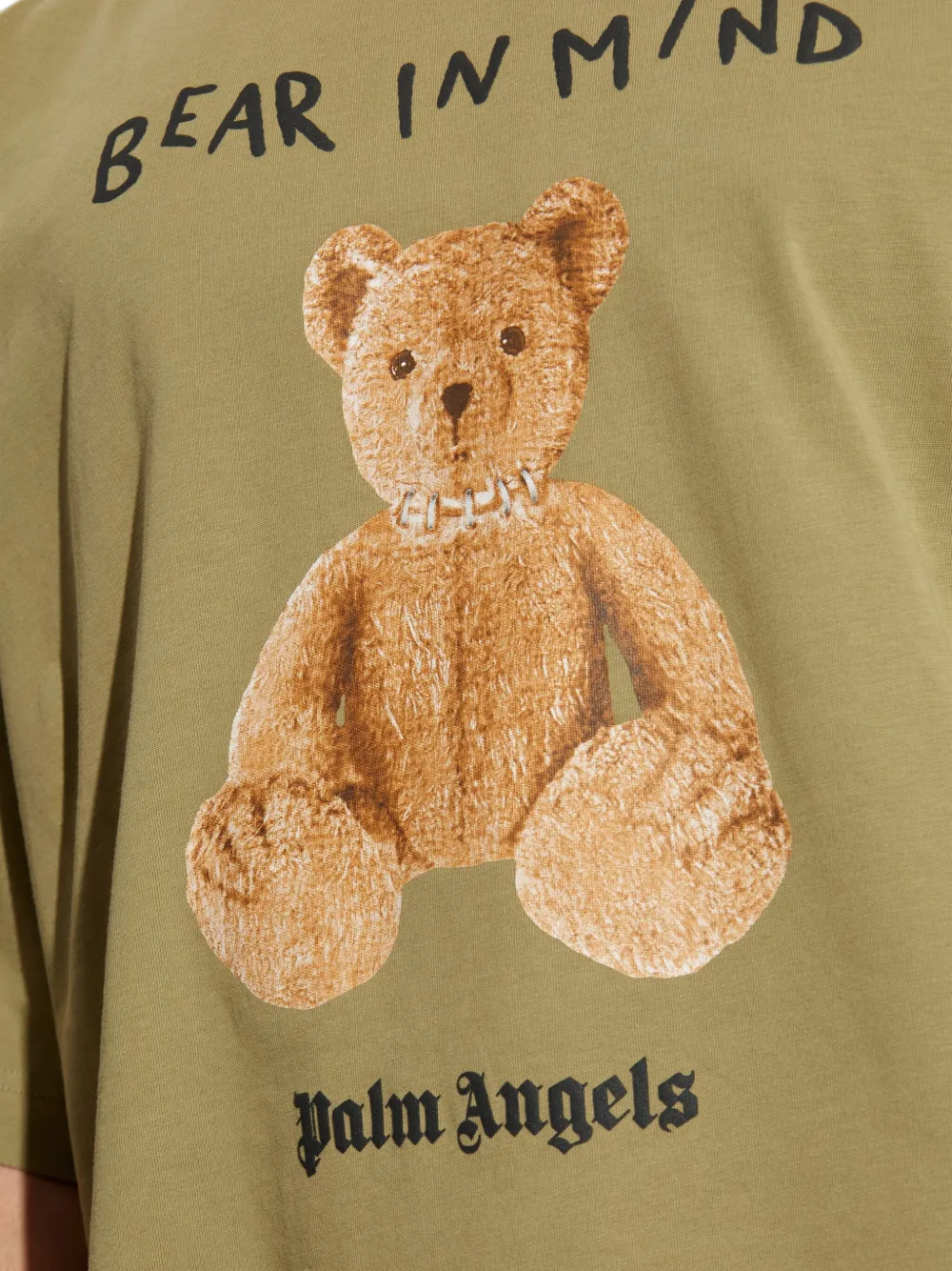 Palm Angels T-shirt met grafische beerprint Groen