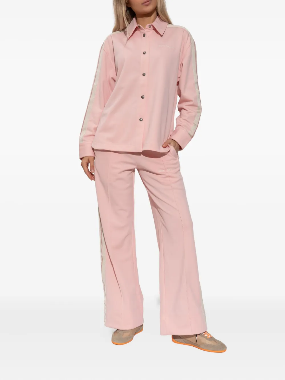 Palm Angels Logo-embroidered Side-stripe Track Pants In Pink