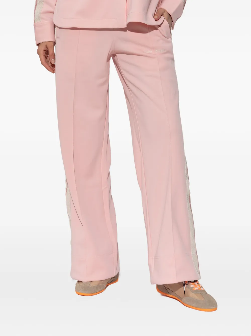 Palm Angels Logo-embroidered Side-stripe Track Pants In Pink