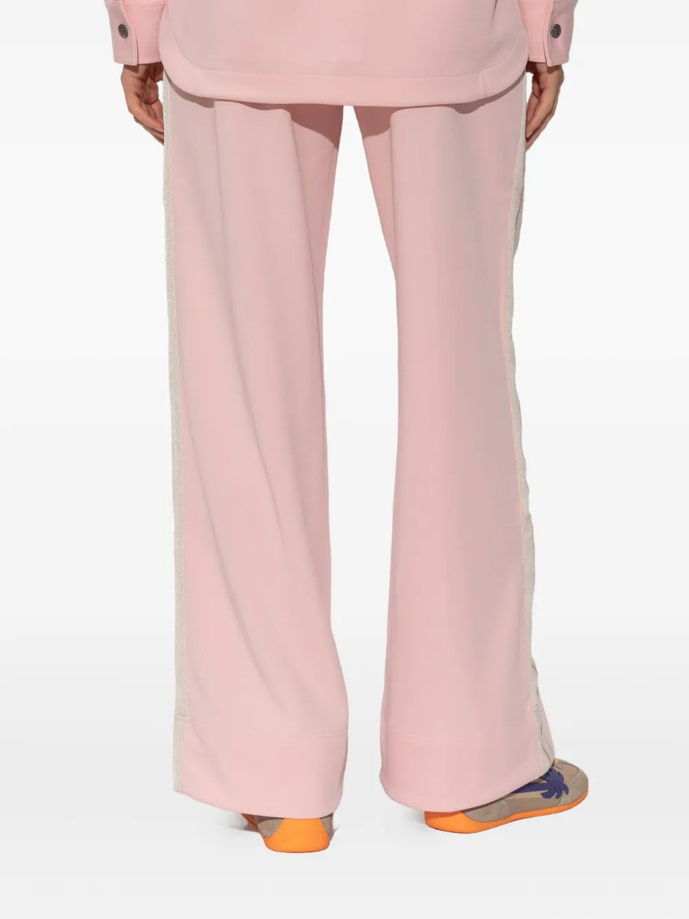 Palm Angels Logo-embroidered Side-stripe Track Pants In Pink