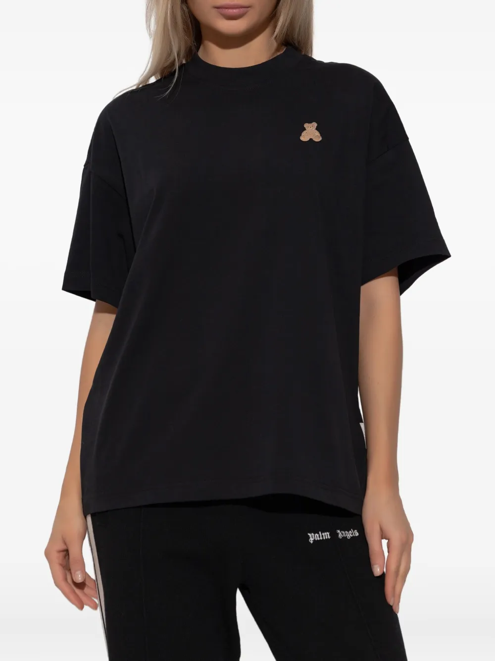 Palm Angels Graphic Teddy Bear Crew Neck T-shirt In Black