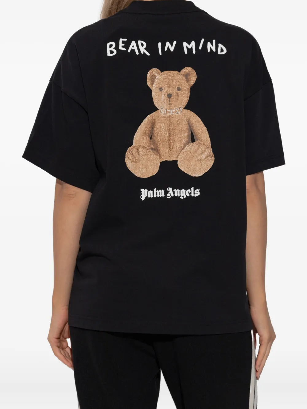 Palm Angels Graphic Teddy Bear Crew Neck T-shirt In Black