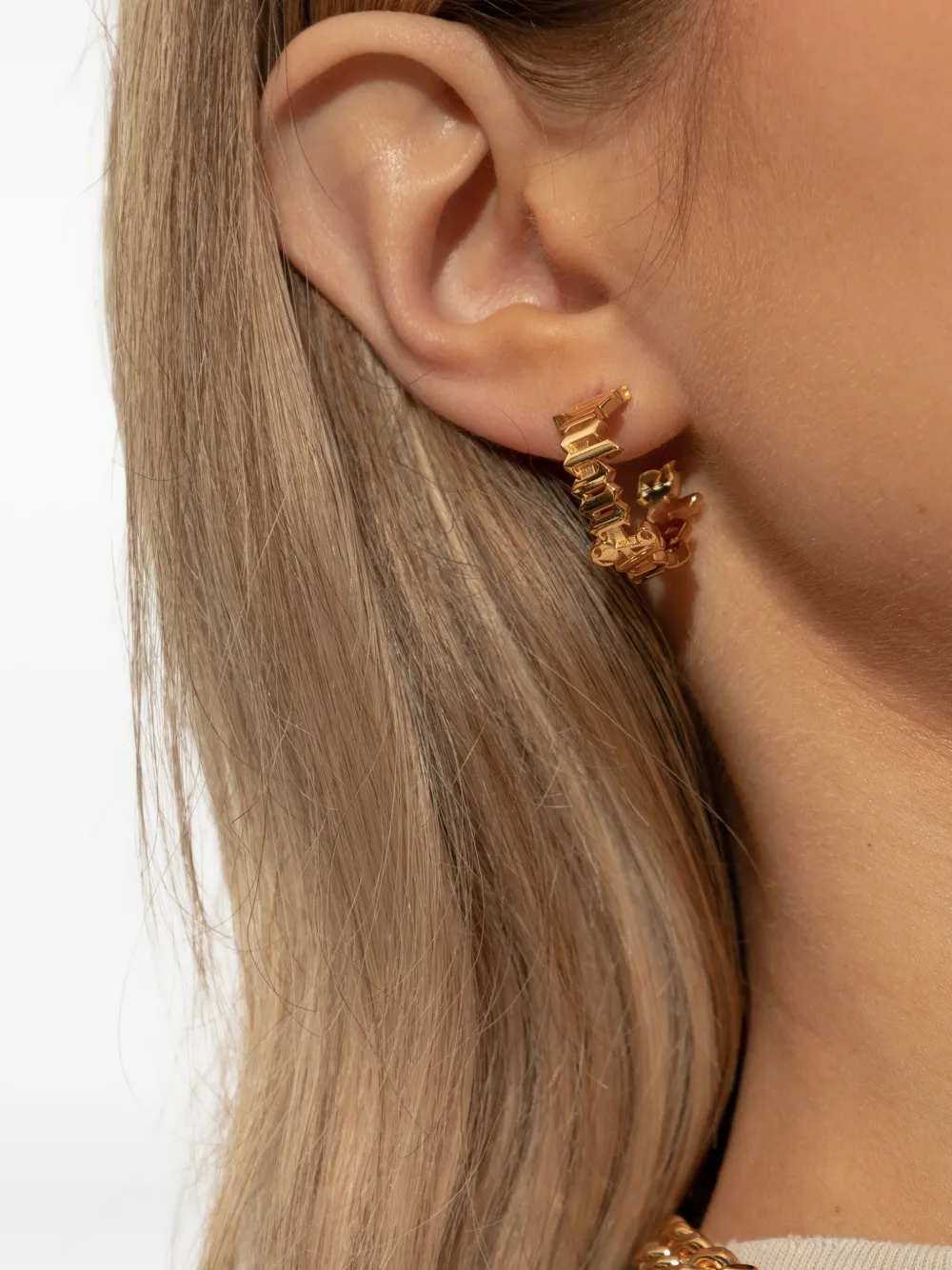Palm Angels logo hoop earrings - Goud