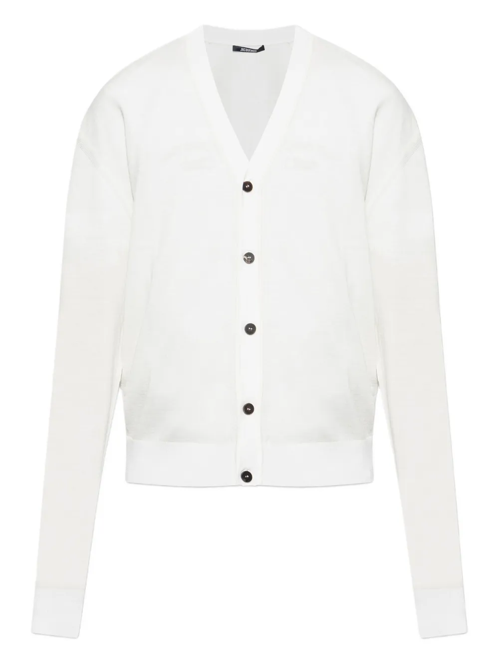 Jacquemus Buttoned Logo-embroidered Cardigan In White