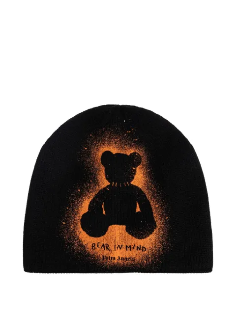 Palm Angels bear-print beanie hat