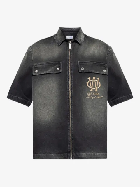 Off-White Camicia denim a maniche corte
