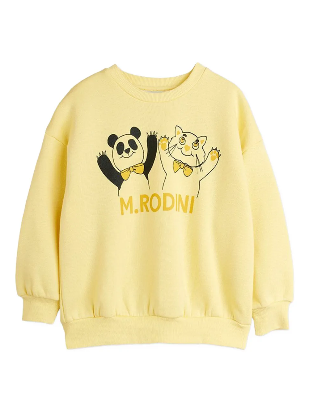 Mini Rodini panda cat graphic sweatshirt | Yellow | Image 1