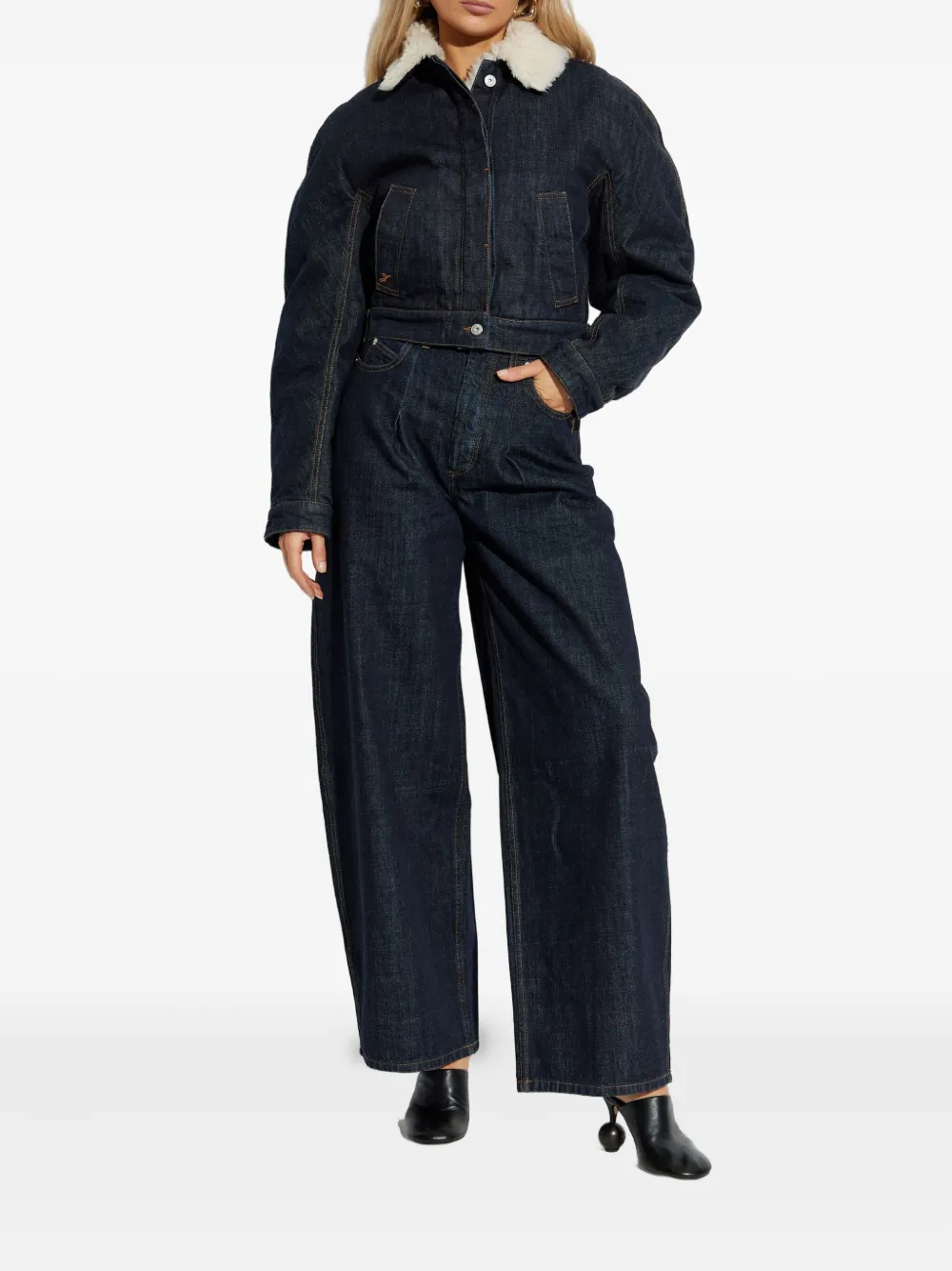 Jacquemus Long-sleeved Denim Jacket In Blue