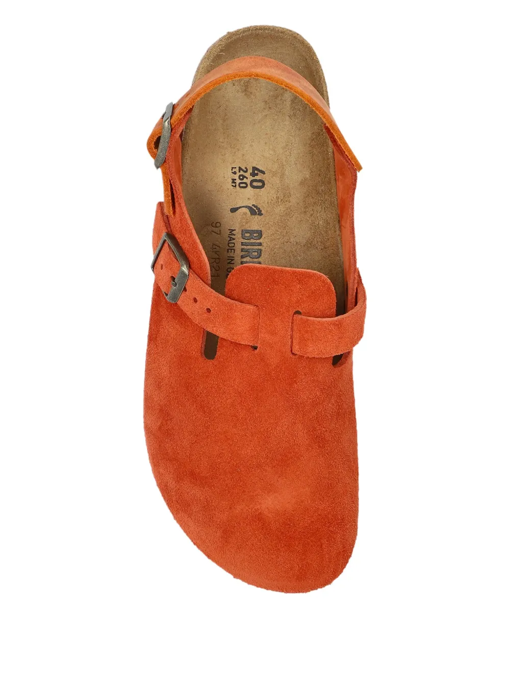 Birkenstock Buckle Strap Mules In Orange
