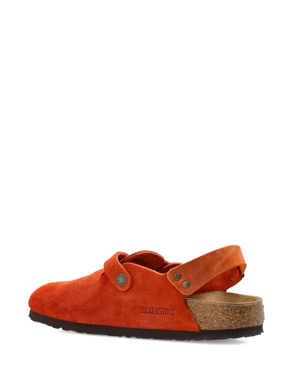 Birkenstock Buckle Strap Mules In Orange