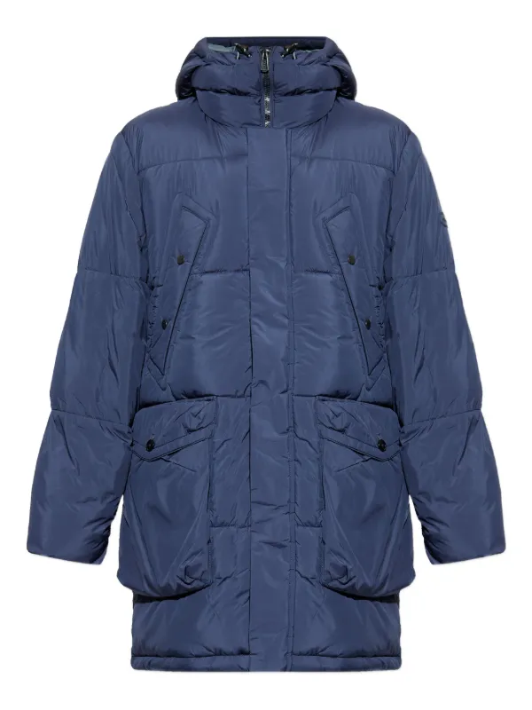 PS Paul Smith Hooded Padded Parka Coat Blue FARFETCH JO - Main Image