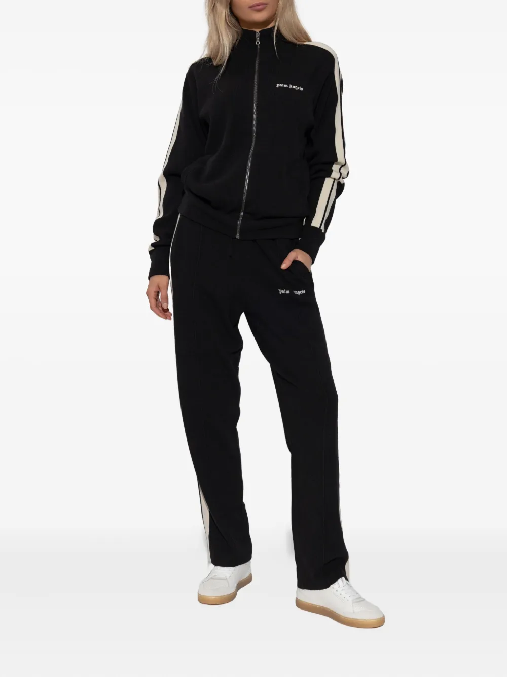 Palm Angels Trainingsbroek met geborduurd logo en streep - Zwart