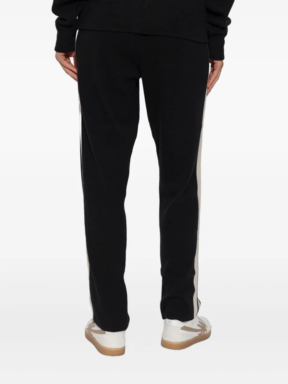 Palm Angels Logo-embroidered Stripe-logo Track Pants In Black