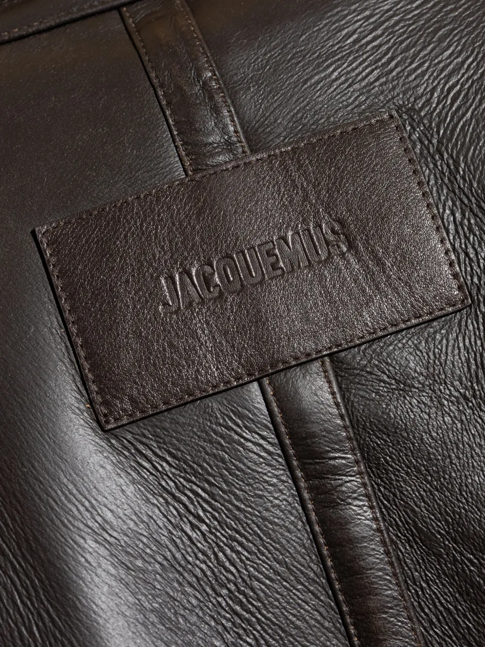Jacquemus Bomber Jacket With Shearling Collar And Pockets In Brown