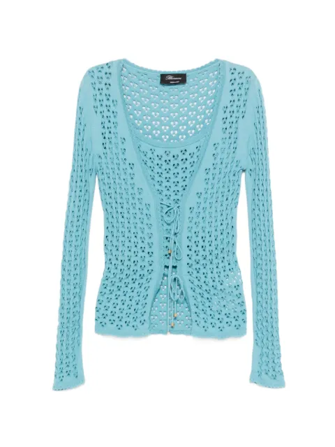 Blumarine lace-up twinset knitwear