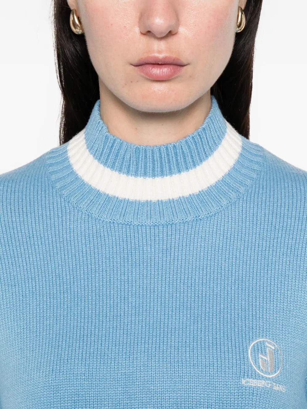 Iceberg Trui met geborduurd logo Blauw