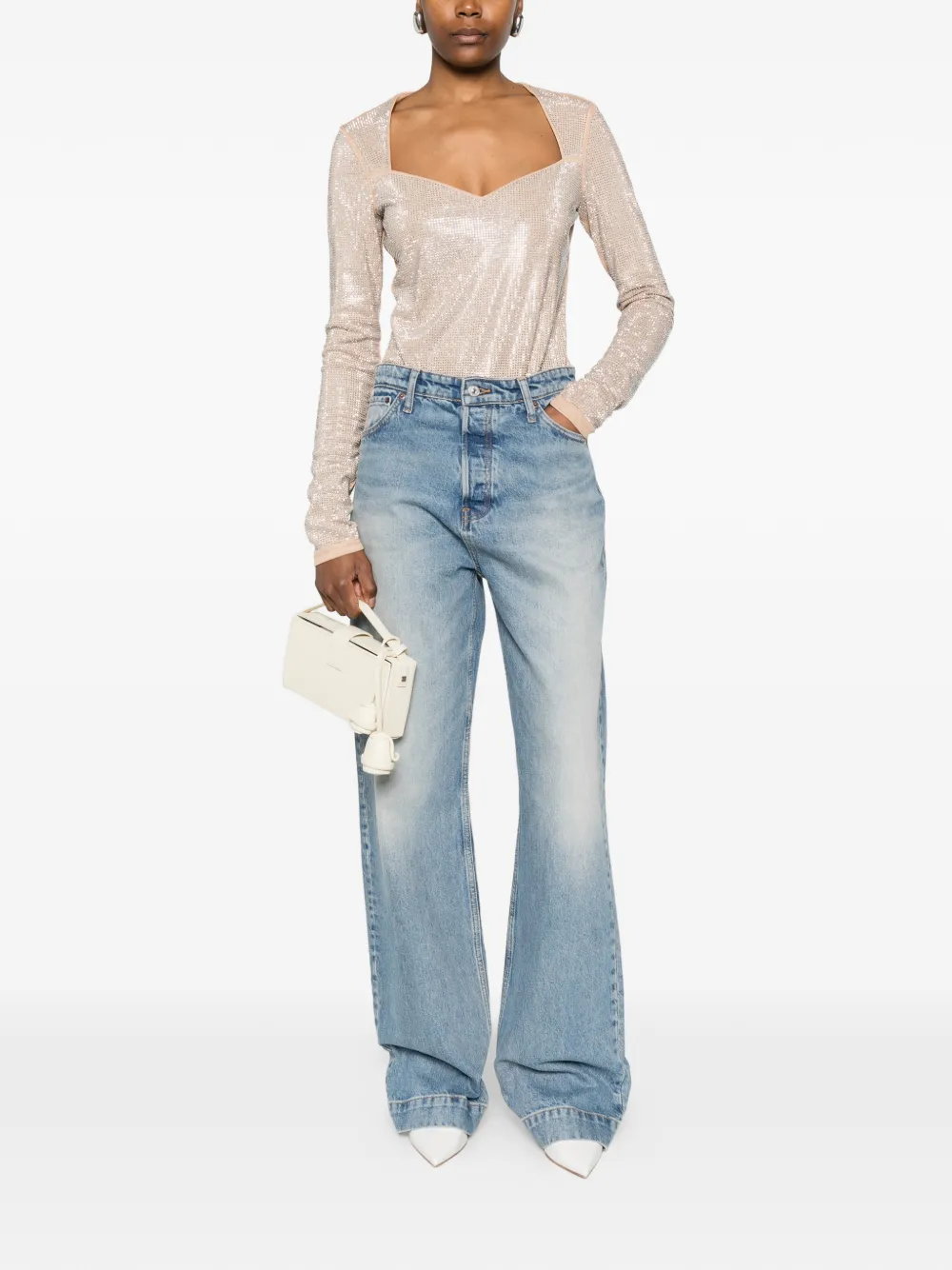  Blugirl Crystal-embellishment Bodysuit - Neutrals 