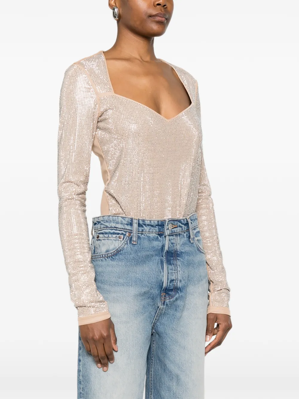  Blugirl Crystal-embellishment Bodysuit - Neutrals 
