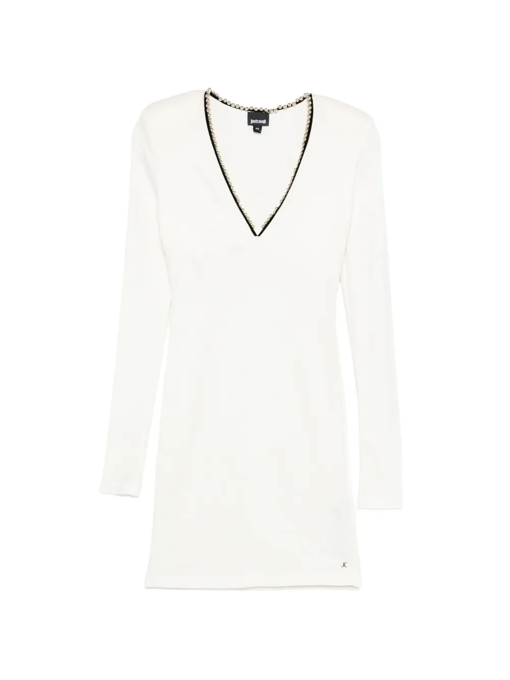 Just Cavalli Perlenkleid mit V-Ausschnitt - Weiß