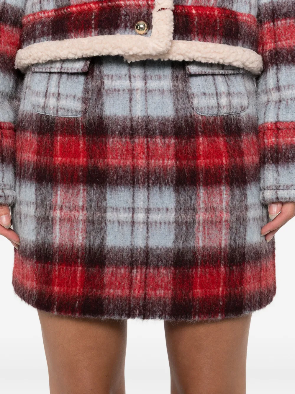 N°21 Flap-pocket Checked Mini Skirt In Multi