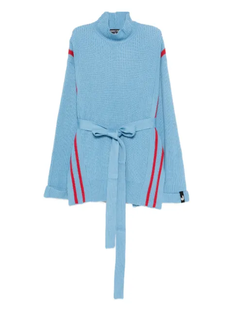 Iceberg belted striped turtleneck sweater