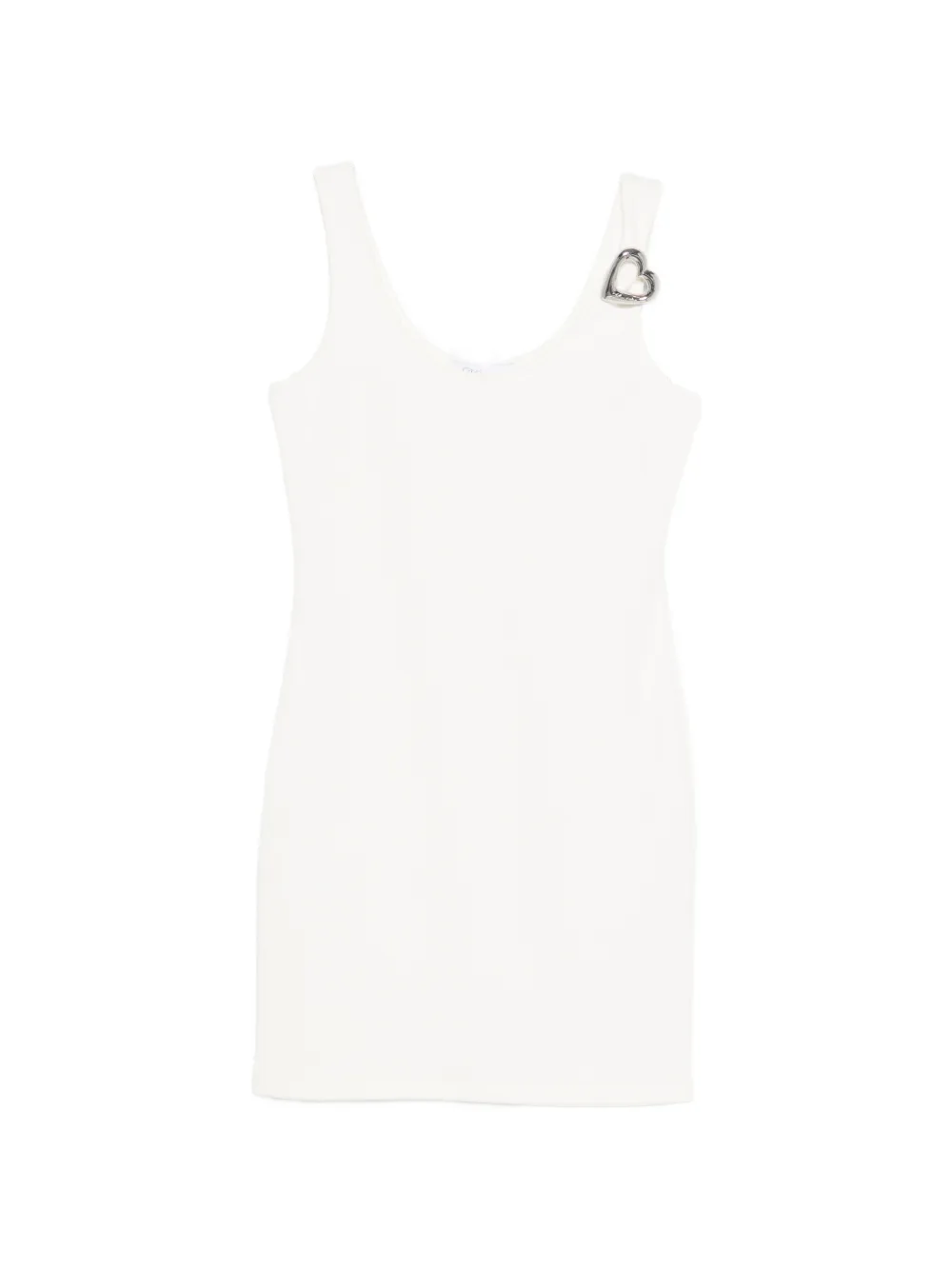 Blumarine heart-appliqué mini dress - Bianco