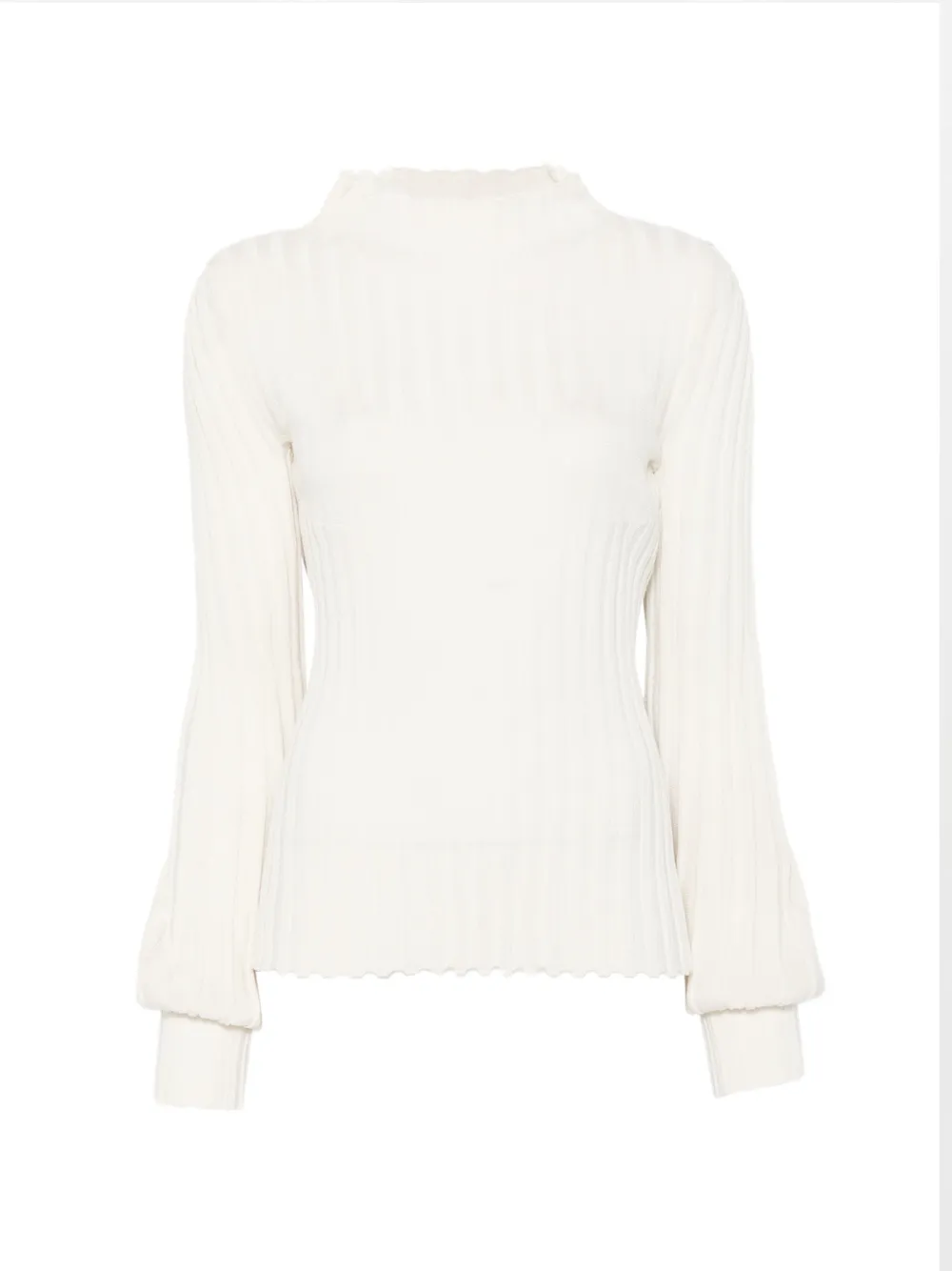 Liviana Conti ribbed-knit mock-neck sweater - Bianco