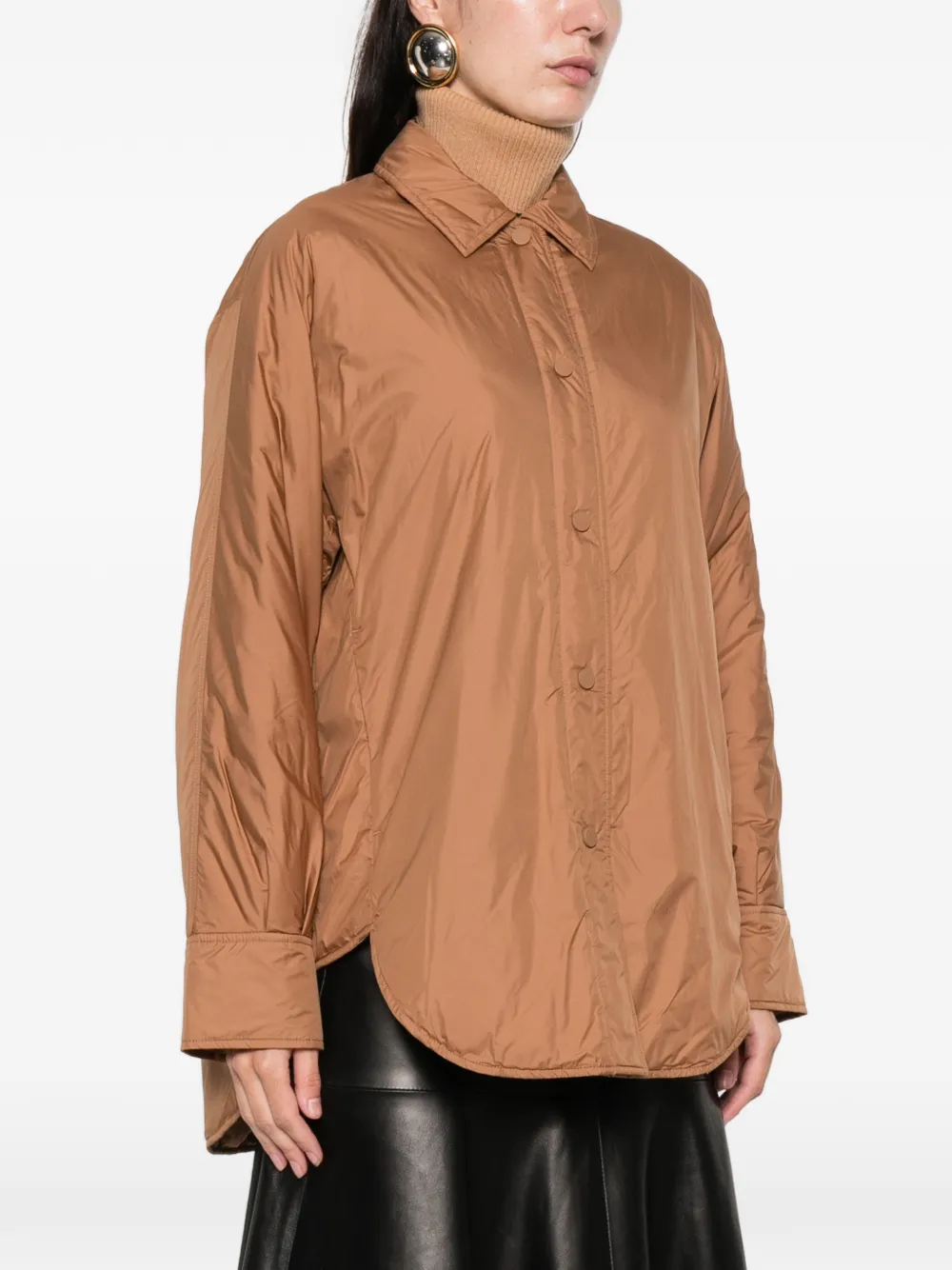  Liviana Conti Quilted Collared Coat - Brown 