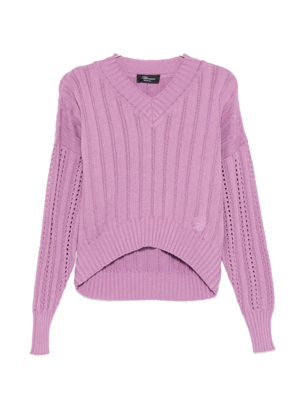 Blumarine V-neck openwork sweater - Viola