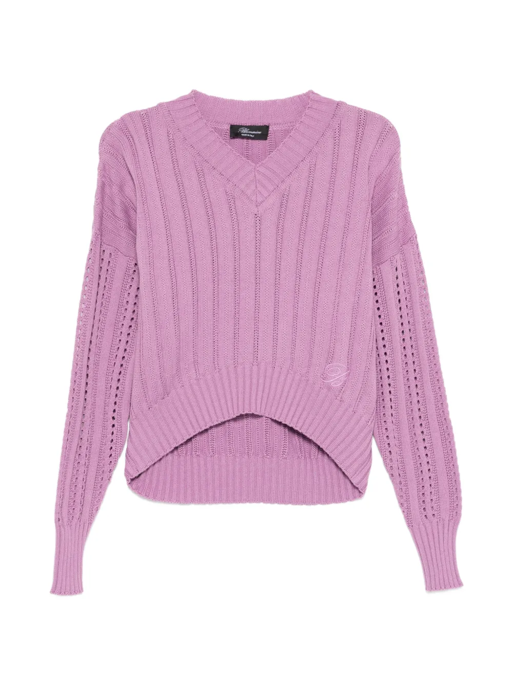 Blumarine V-neck openwork sweater - Viola
