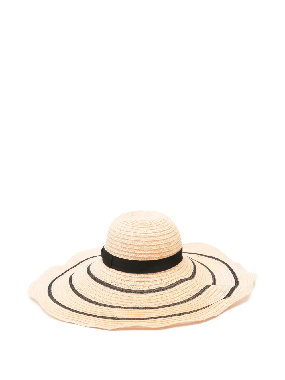  Borsalino Striped Ribbon Hat - Neutrals 
