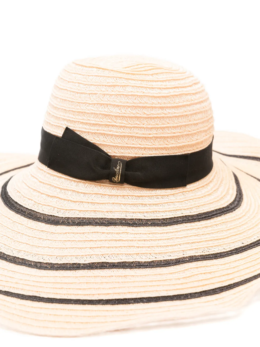  Borsalino Striped Ribbon Hat - Neutrals 