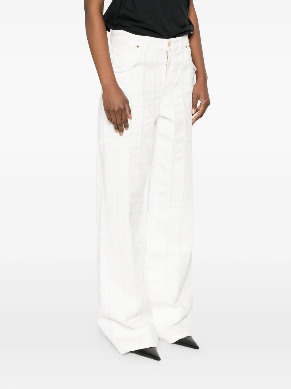 Blumarine Jeans met franje Wit