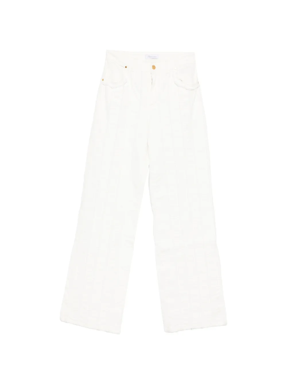 Blumarine Fringed Jeans In White