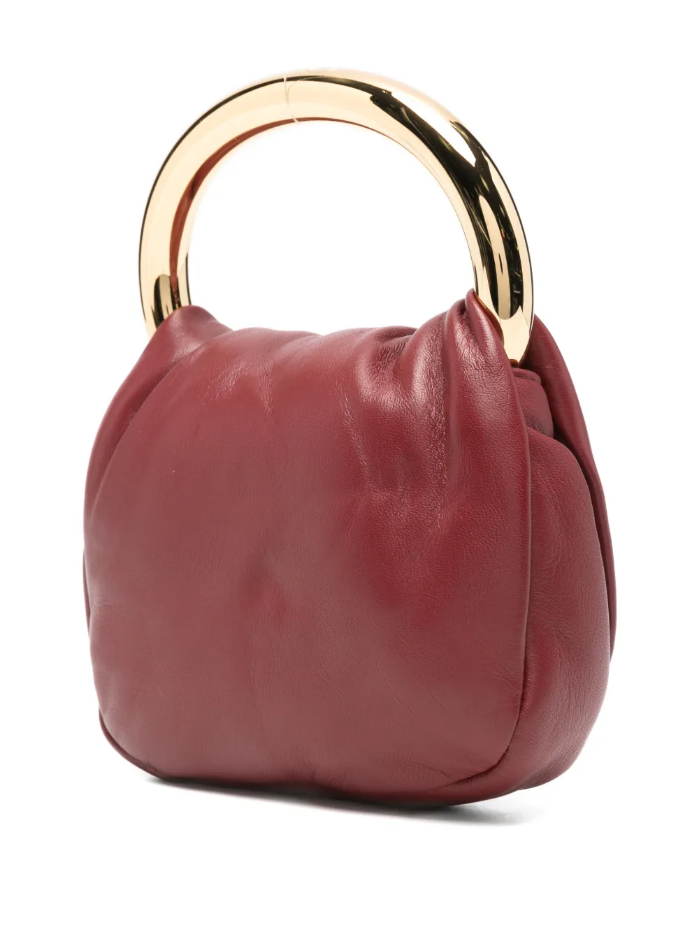 Blumarine Mini Ring Leather Tote Bag In Red