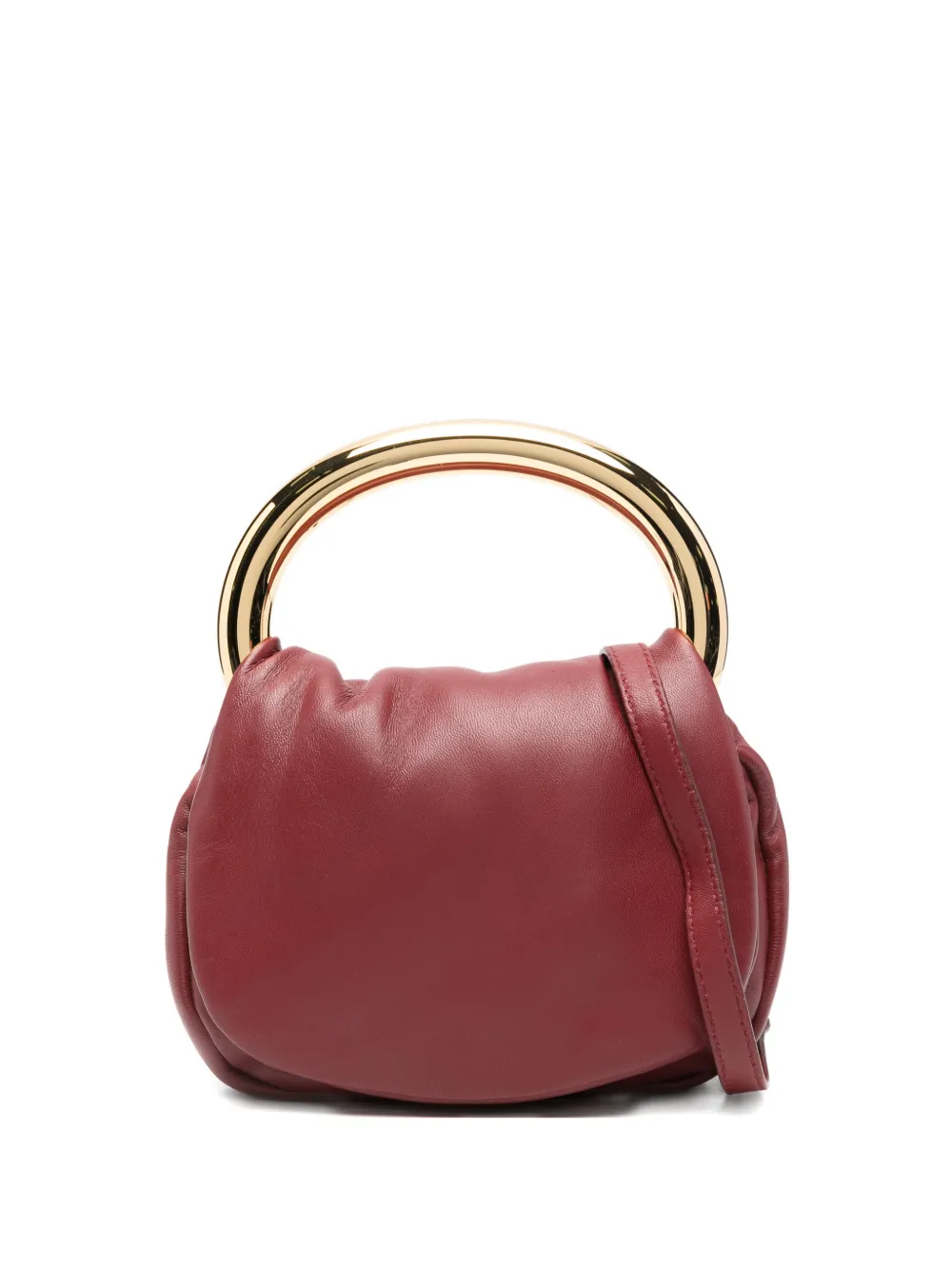 Blumarine Mini Ring Leather Tote Bag In Red