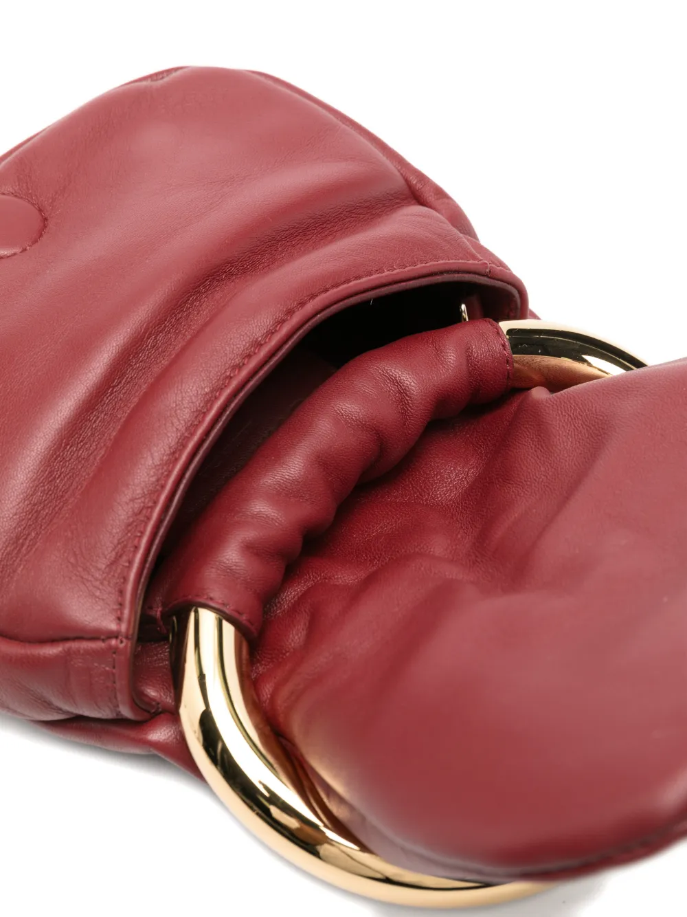 Blumarine Mini Ring Leather Tote Bag In Red