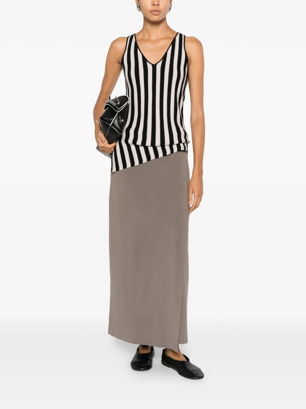 By Malene Birger Hylos maxi-rok met zijsplit Beige