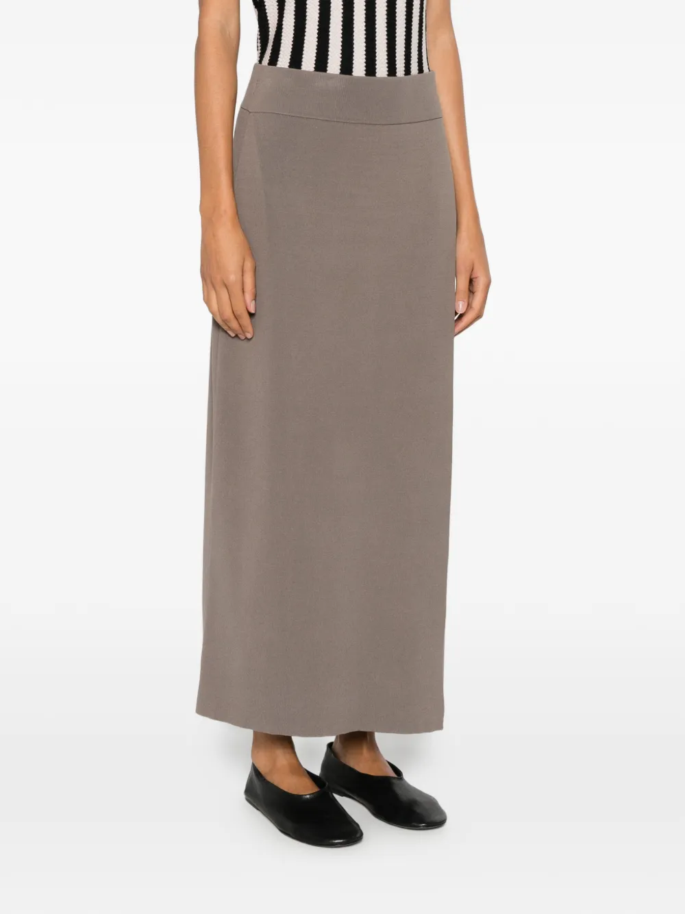 By Malene Birger Hylos maxi-rok met zijsplit Beige