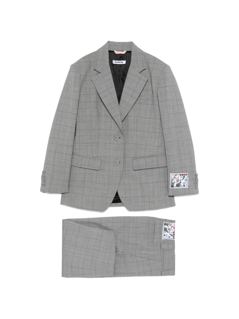 Vivetta check-print suit - Grigio