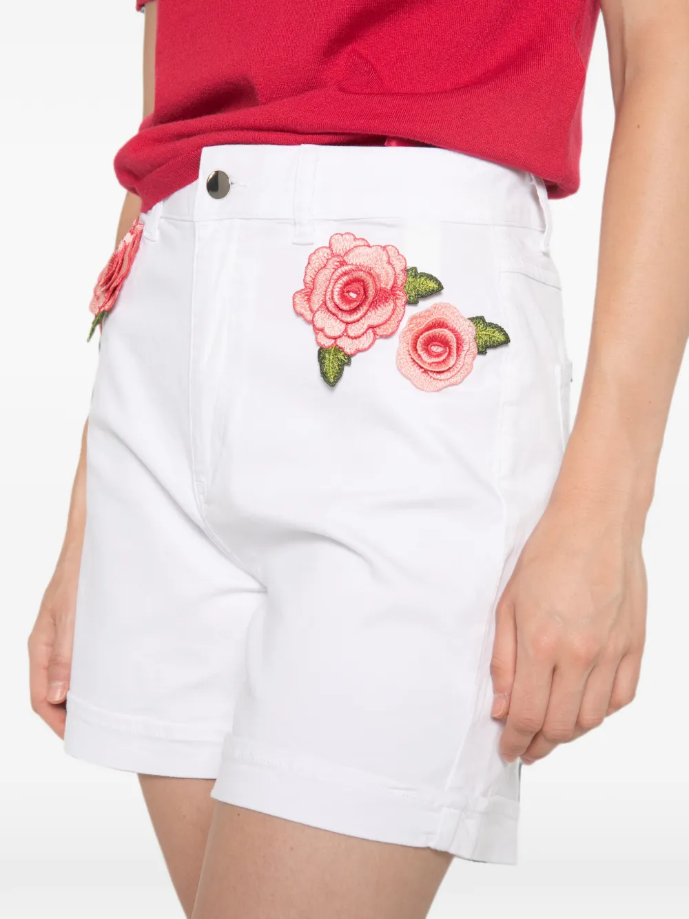 Blugirl Shorts met bloemenpatch Wit