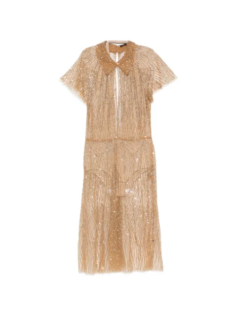 Elisabetta Franchi collared embellished midi dress