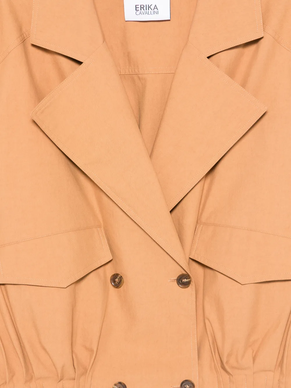 Erika Cavallini Gilet met dubbele rij knopen Beige