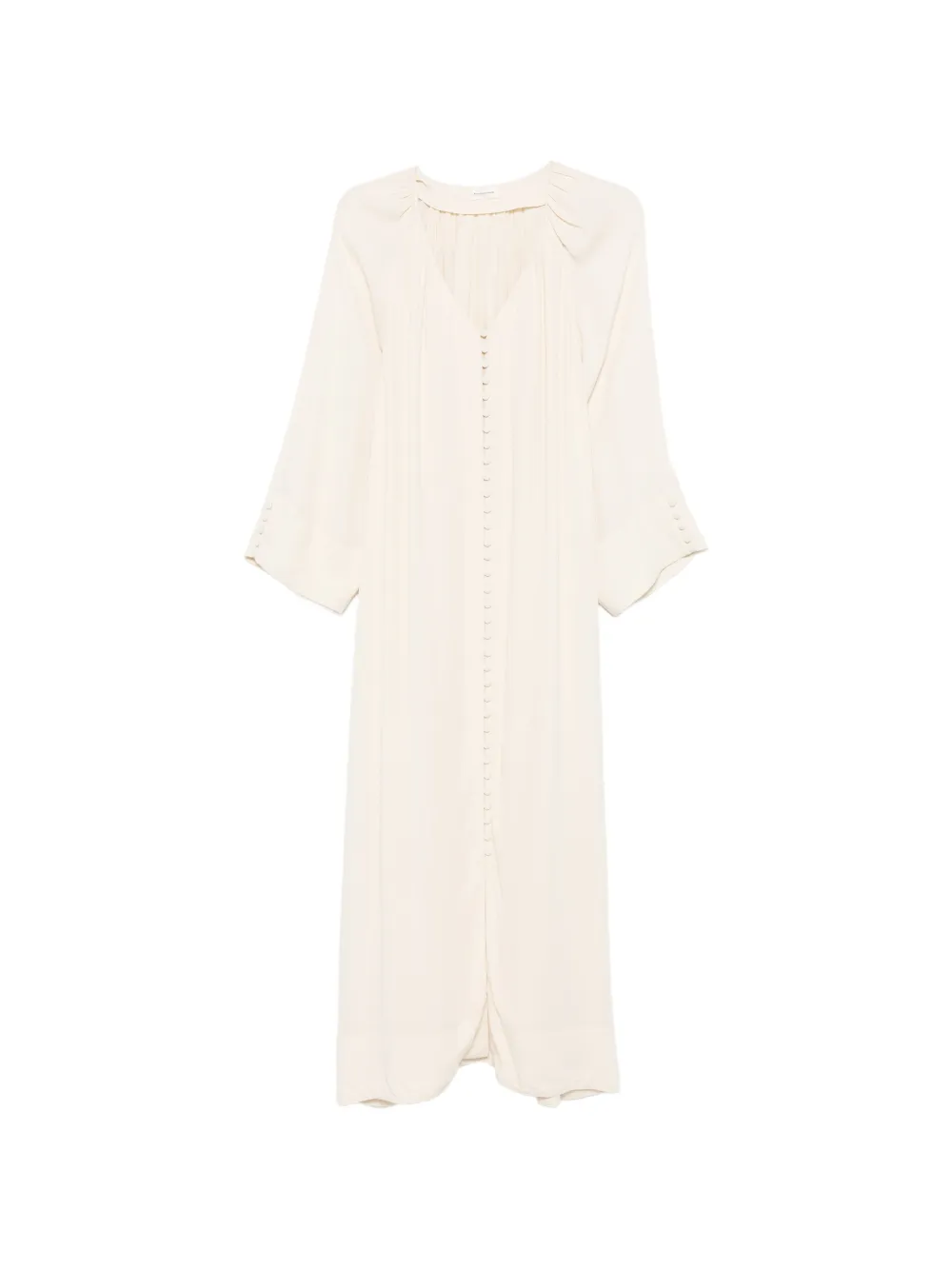 By Malene Birger Gerafftes Coptis Maxikleid mit Knöpfen - Nude