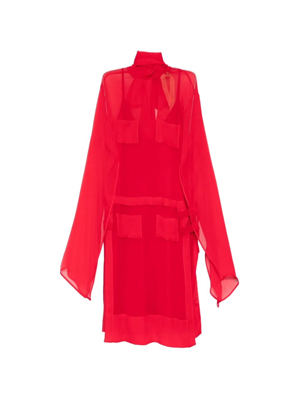 Nº21 pocket tie dress - Rosso