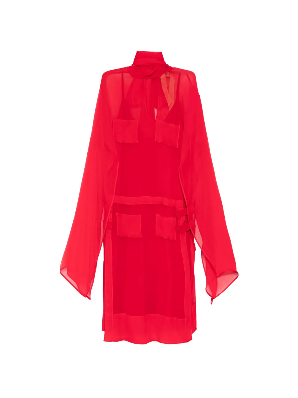 Nº21 pocket tie dress - Rosso